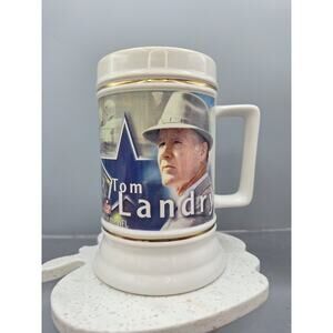 Tom Landry: Legends Of The NFL Commemorative Beer Stein. Gold Trimmed.